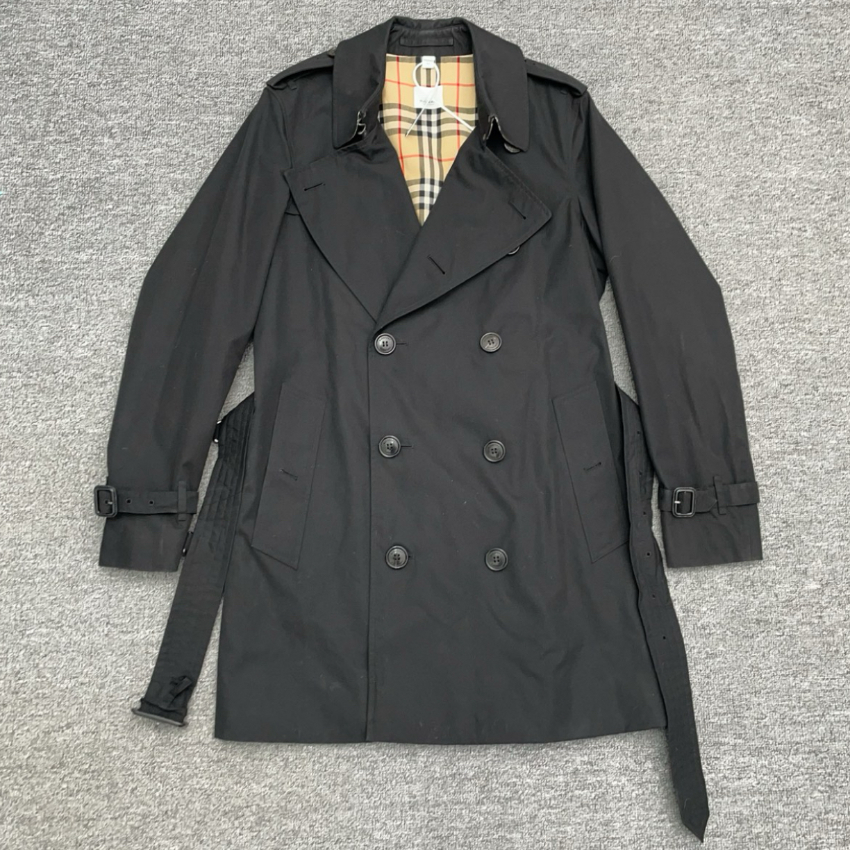 99新 BURBERRY/博柏利 Burberry黑色中长款风衣