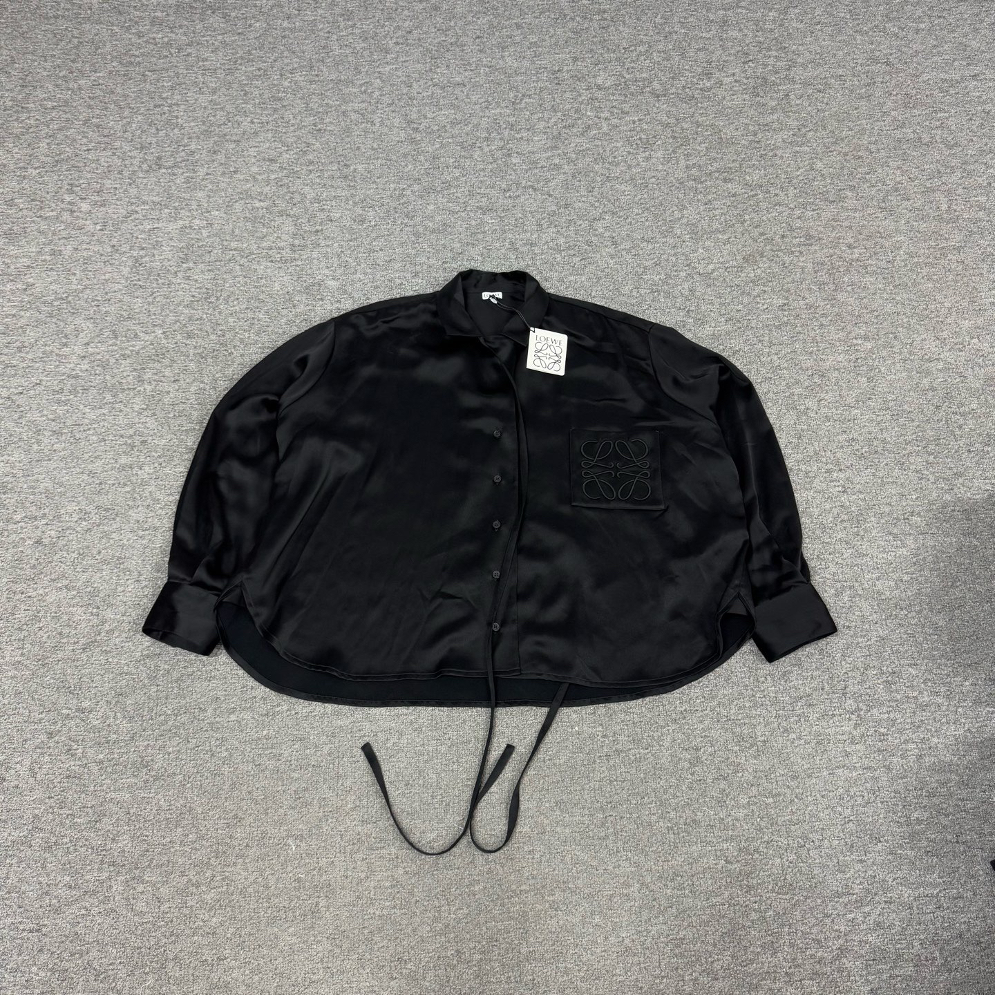 99新 AMIPARIS 罗意威 黑色 飘带 长袖 衬衫 38码 99新