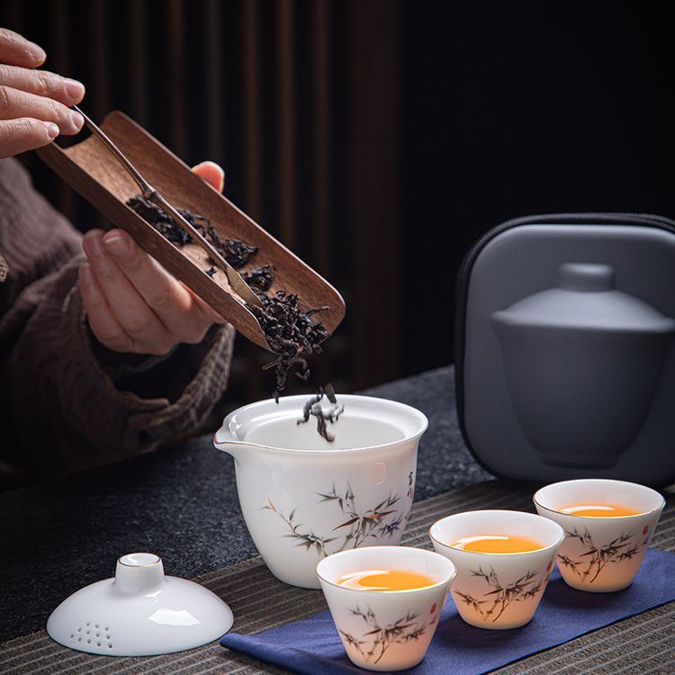 富贵竹旅行茶具套装便携式户外功夫快客杯