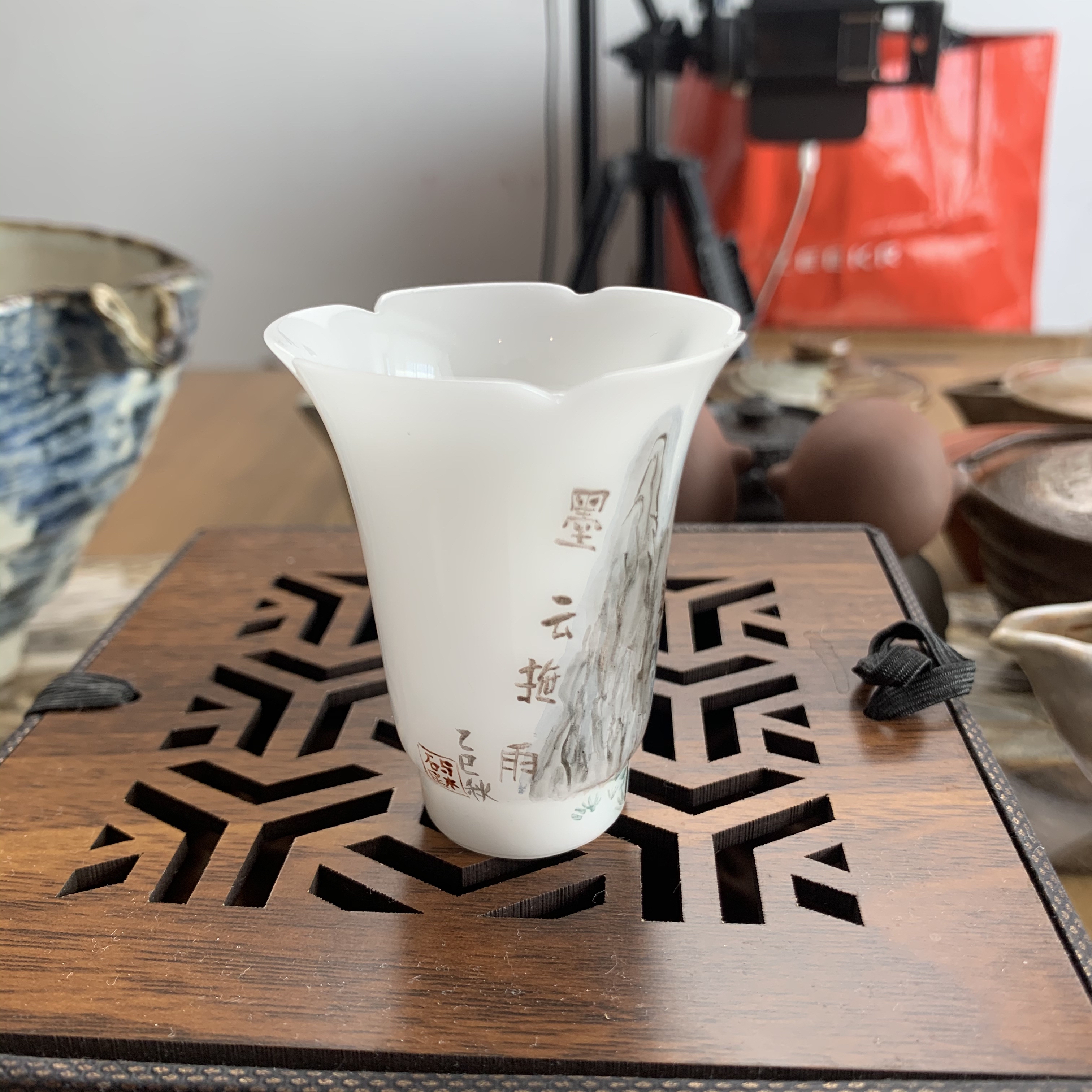 主人杯，闻香杯，手绘