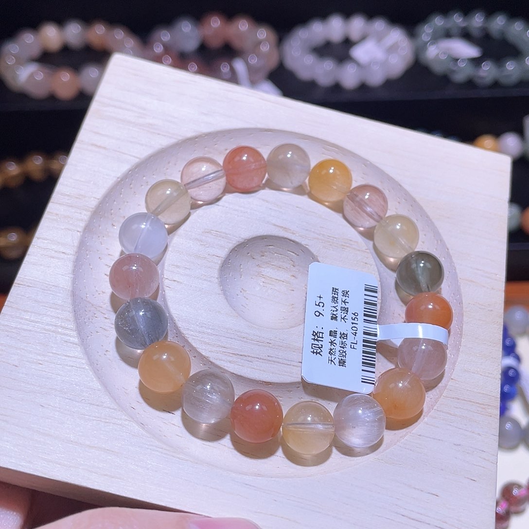 水晶手链未镶嵌兔毛手链，晶体通透