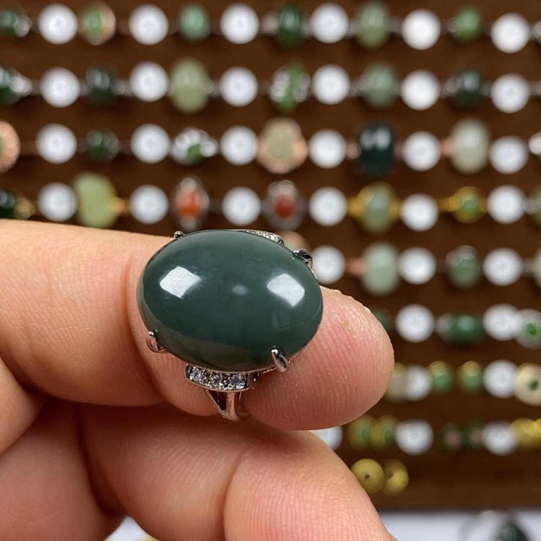 和田玉（青玉）戒指合金