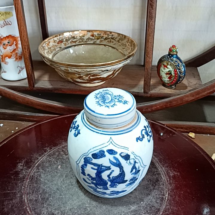 摆件大*青花罐子一个全品一个全品