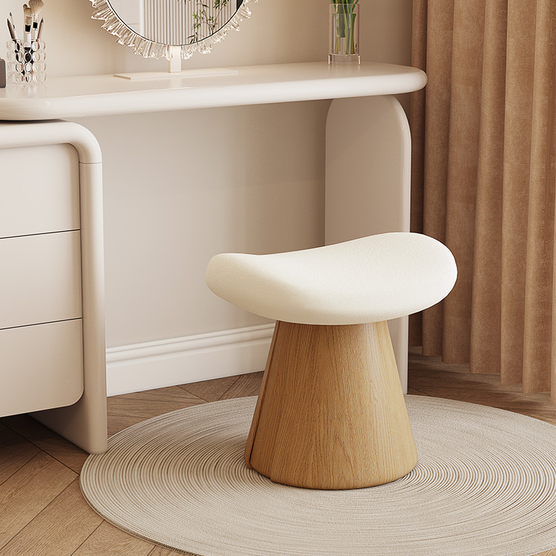 奶油风梳妆凳卧室化妆凳可旋转不占空间化妆椅新款梳妆台凳子