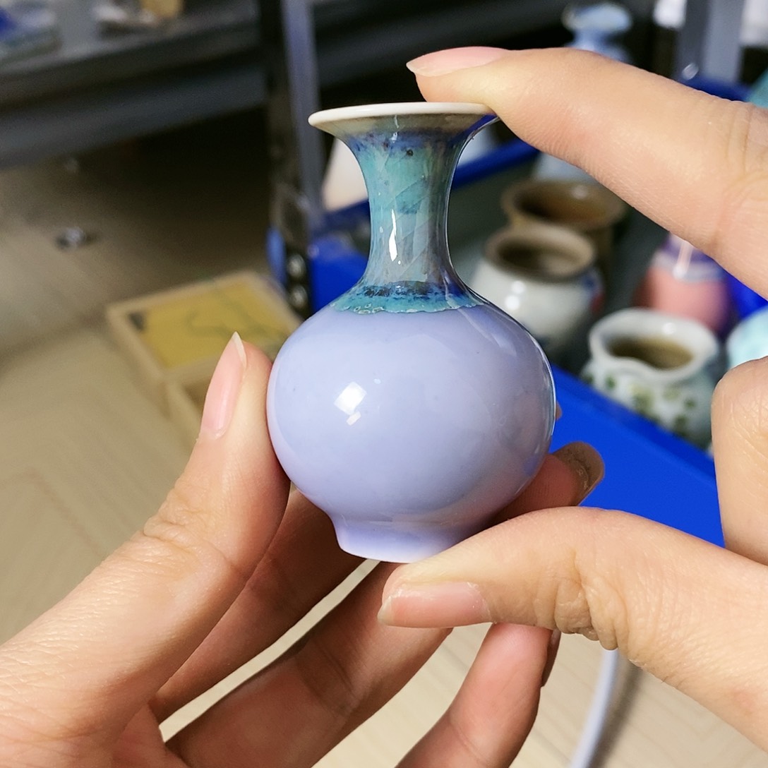 摆件怎****名景德镇高温陶瓷小花瓶