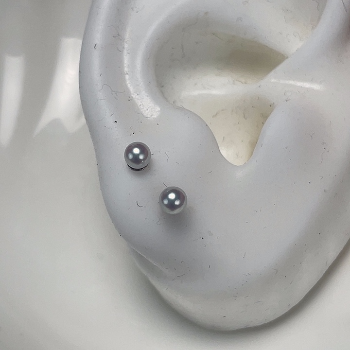 淡水珍珠耳饰银S925镶嵌