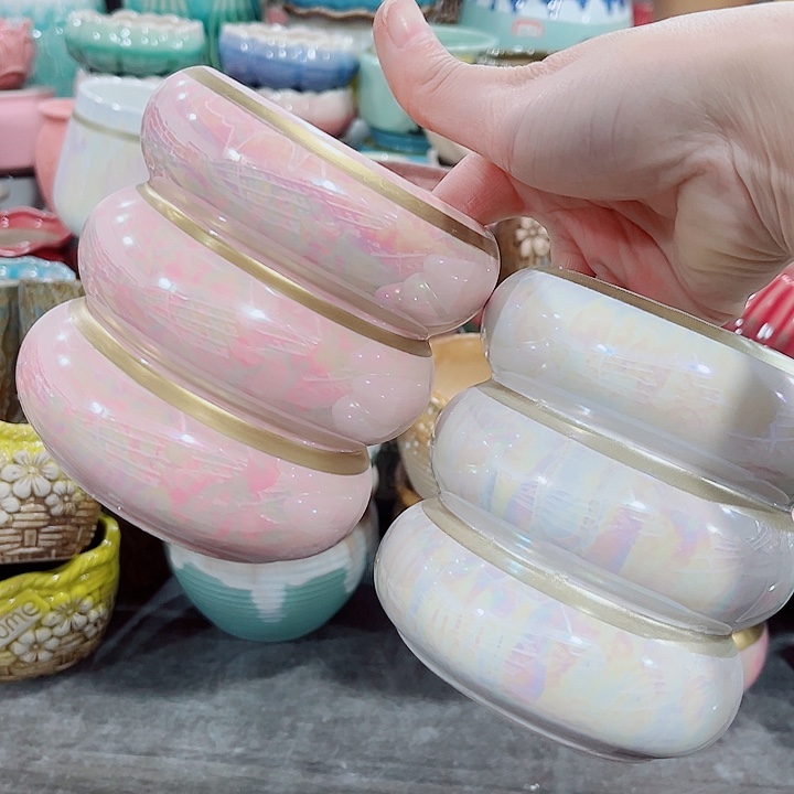 有孔。多肉陶瓷花盆满10元包邮