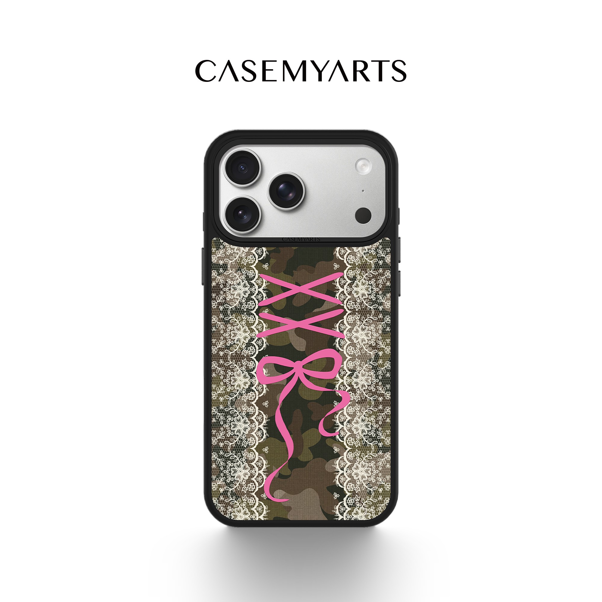 CASEMYARTS迷彩蕾丝轻薄防摔磁吸手机壳适用苹果17/16/15/Pro/Max