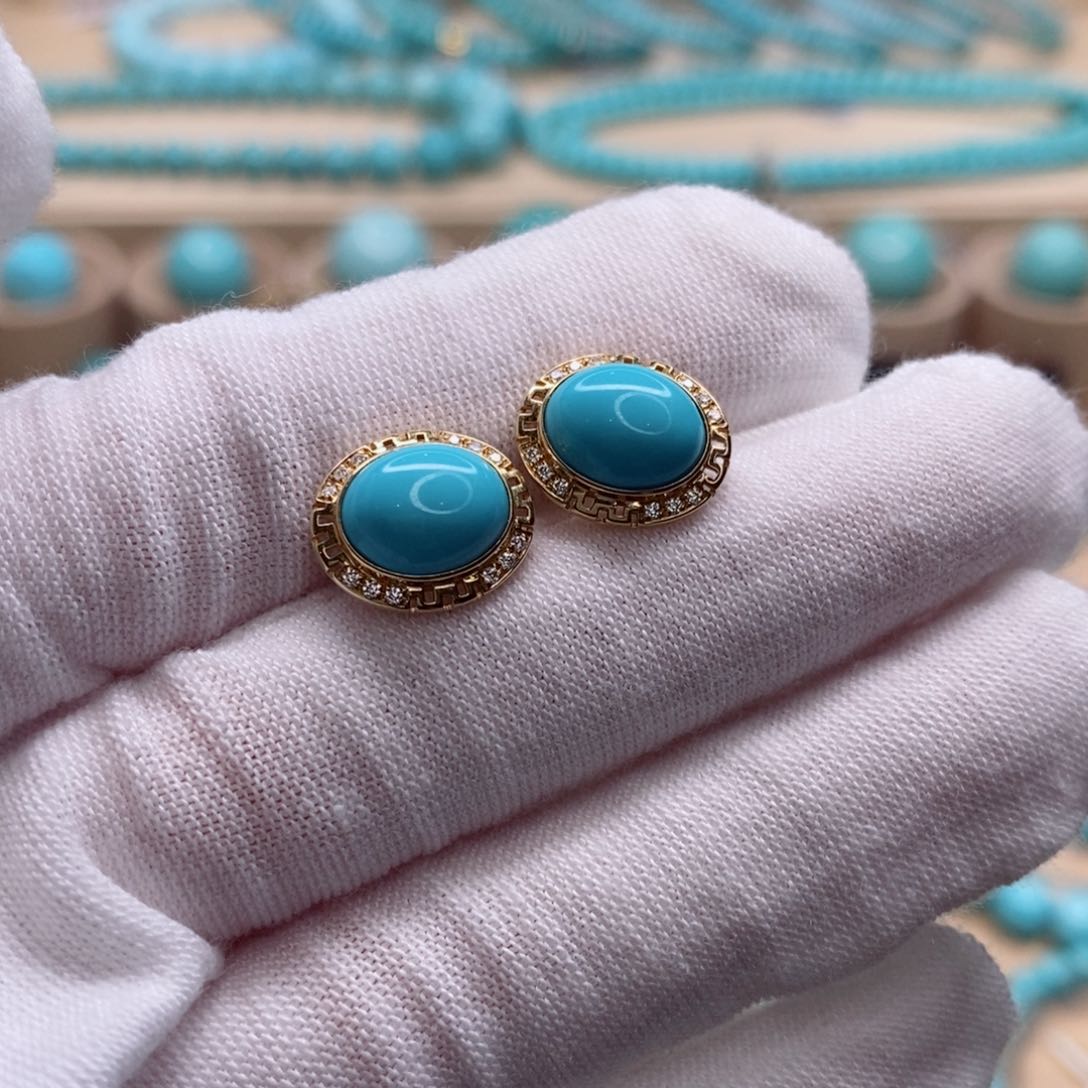 18K金镶嵌绿松石珠宝奇石