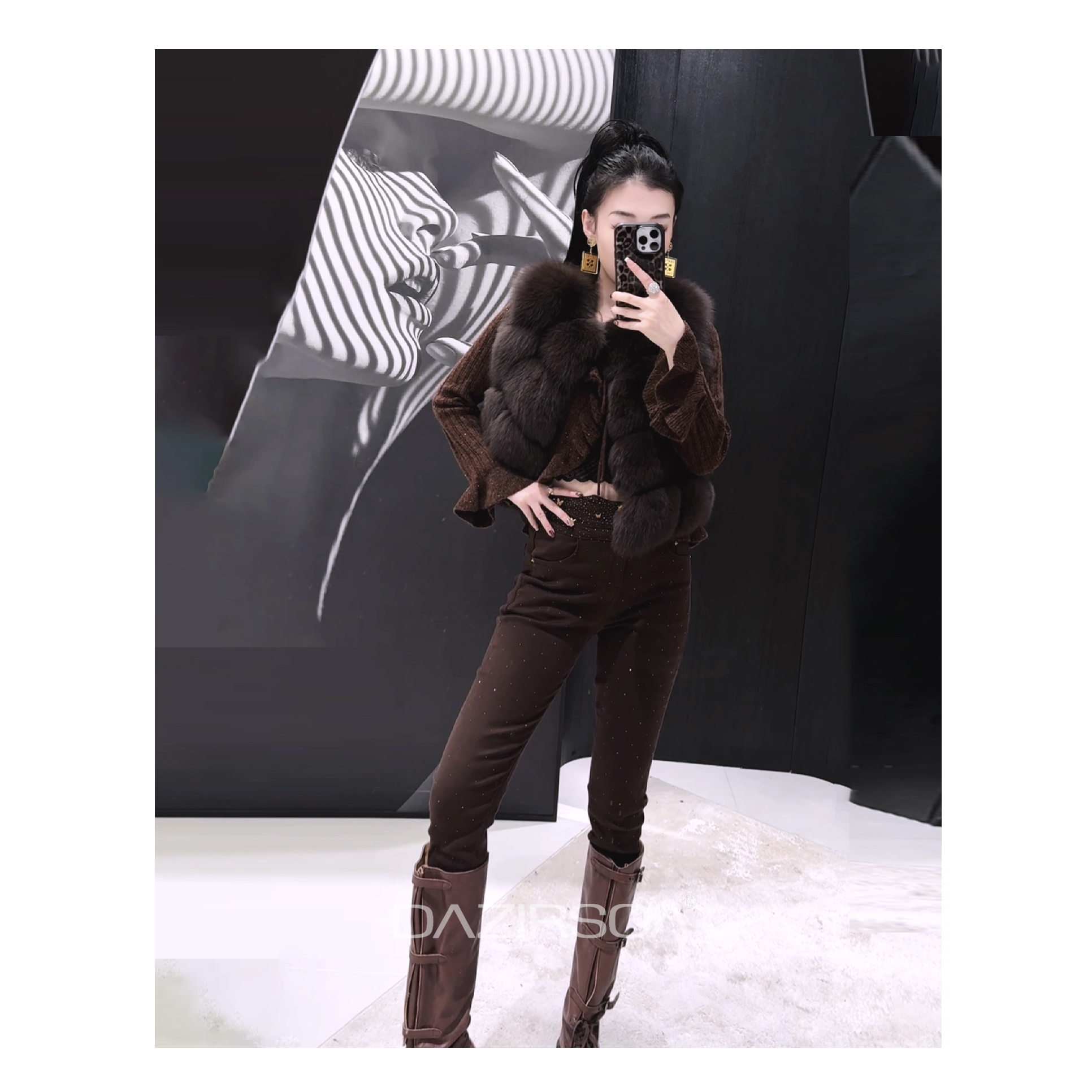 “贵气上身”芬兰SAGA️高奢线狐狸毛马甲 AB609