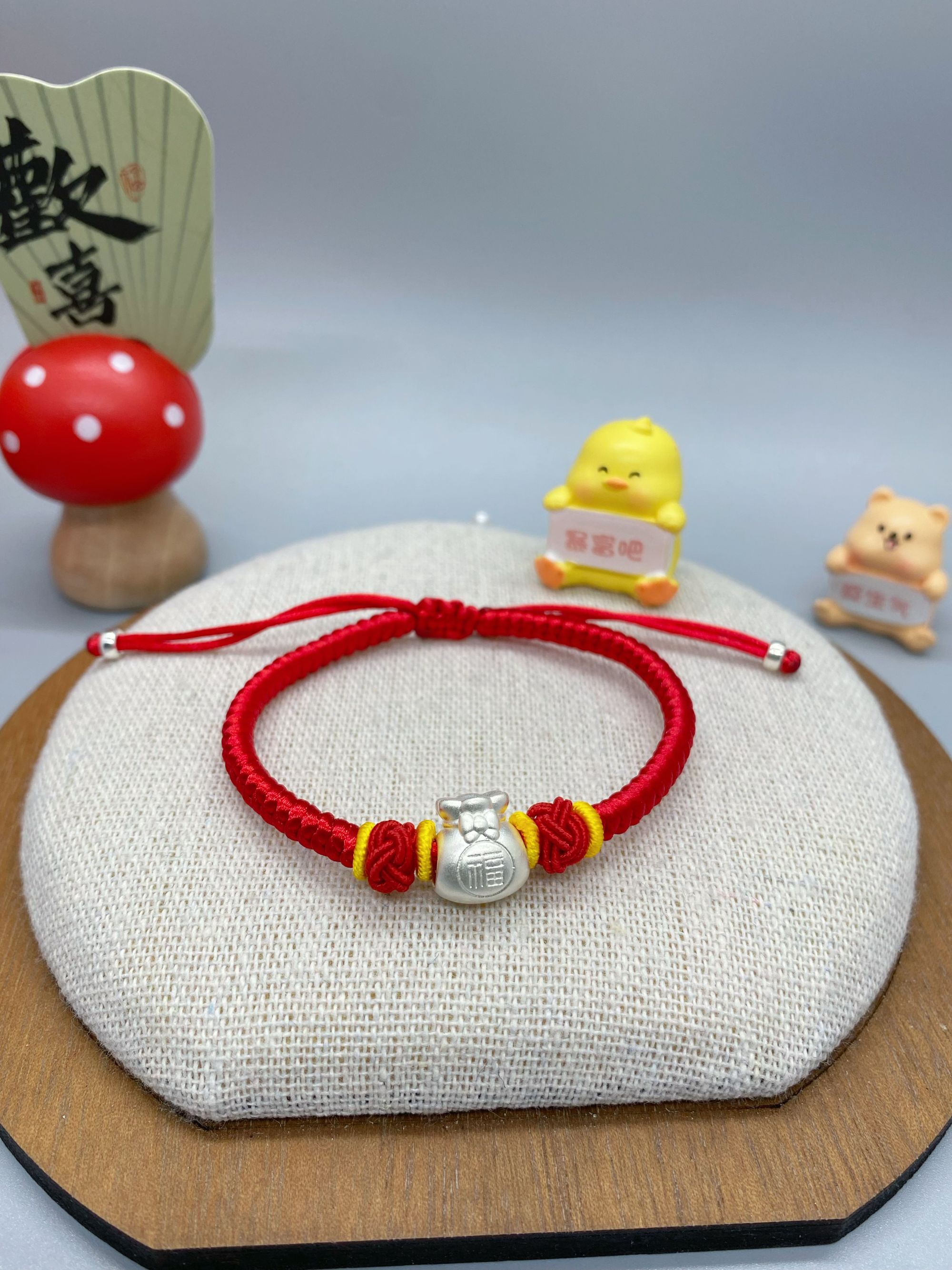 足银手链 民族风原创设计素款宝宝手饰甜美风通用手编