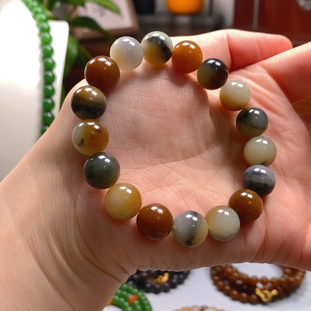 和田玉手串未镶嵌九**圣