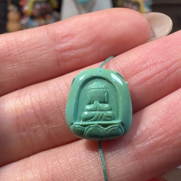 绿松石未镶嵌无相佛配饰