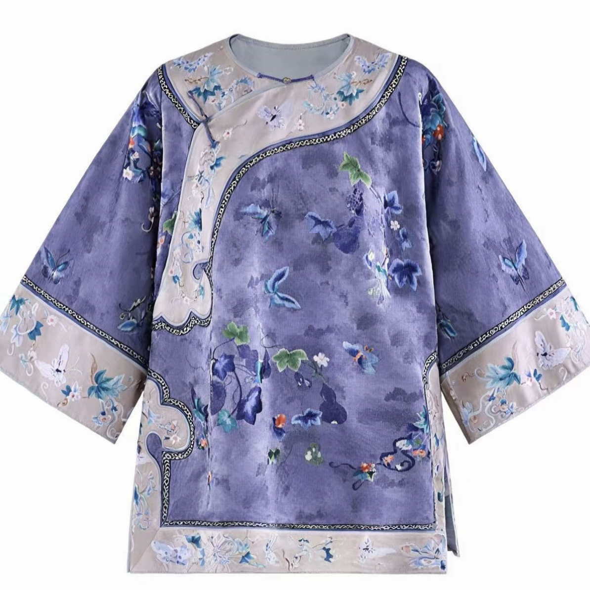 【名门九紫】  刺绣中国风长袖太太服