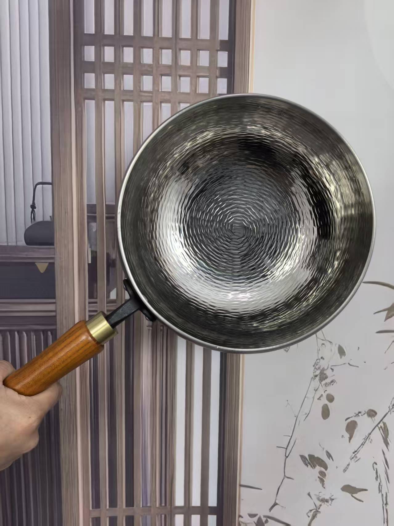 纯钛大肚锅 章丘钛锅无涂层 平底锅家用不粘锅