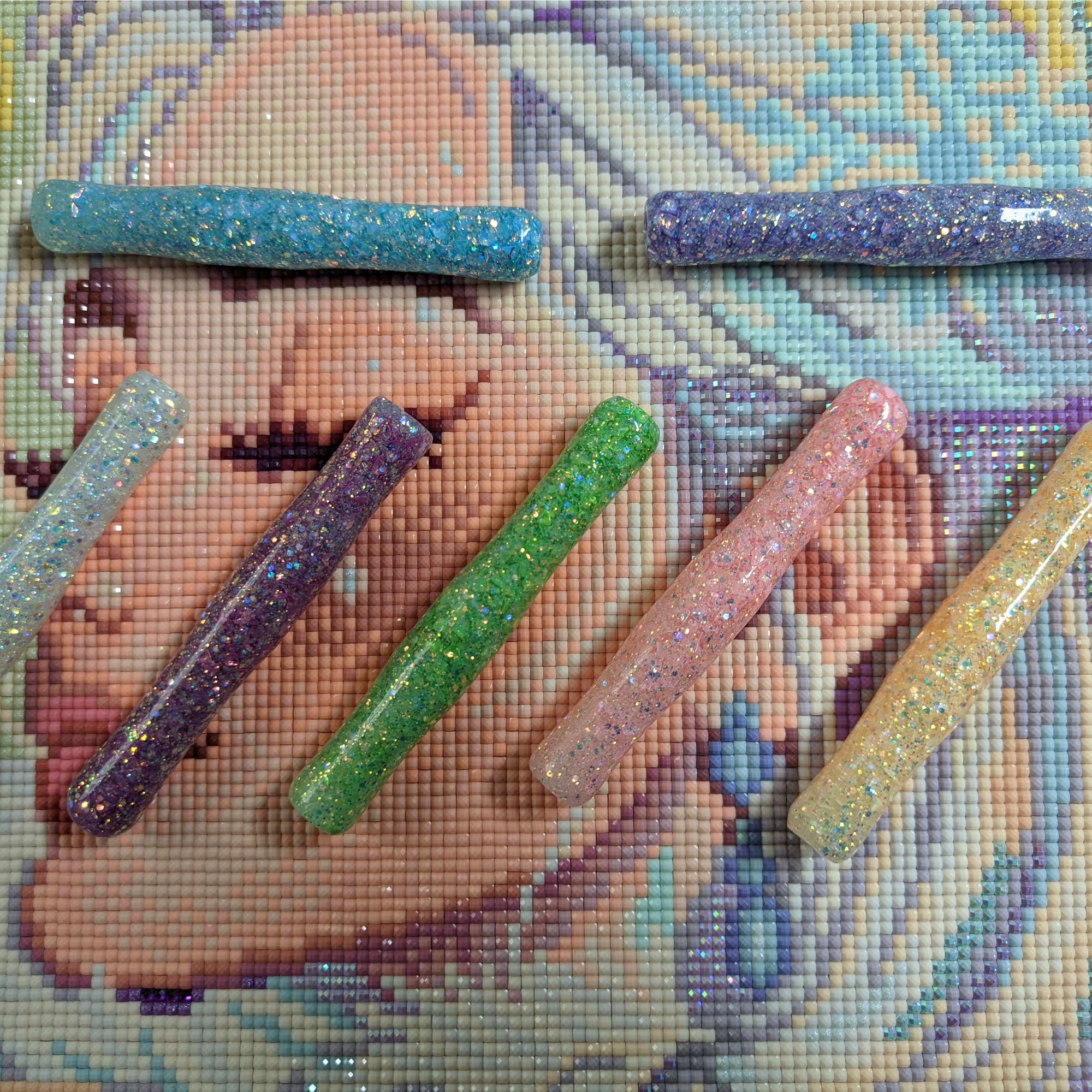 【花田错】糖果彩色笔螺纹点钻笔树脂材质多头钻石画点钻神器工具  