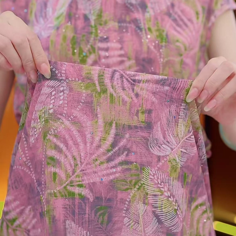 2025年新中式国风高级显瘦旗袍碎花连衣裙（平面花）【X4280】-喵喵