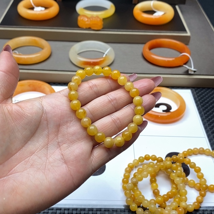 石英质玉（黄龙玉）未镶嵌手镯