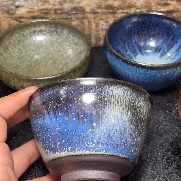 茶盏某*某落灰烧特色窑变作品