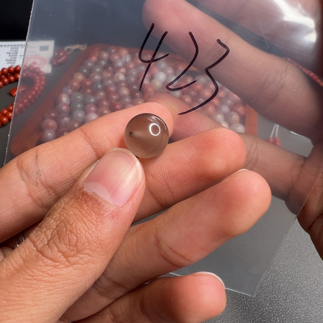 然***凡玛瑙/玉髓未镶嵌423号荔枝冻黑冰