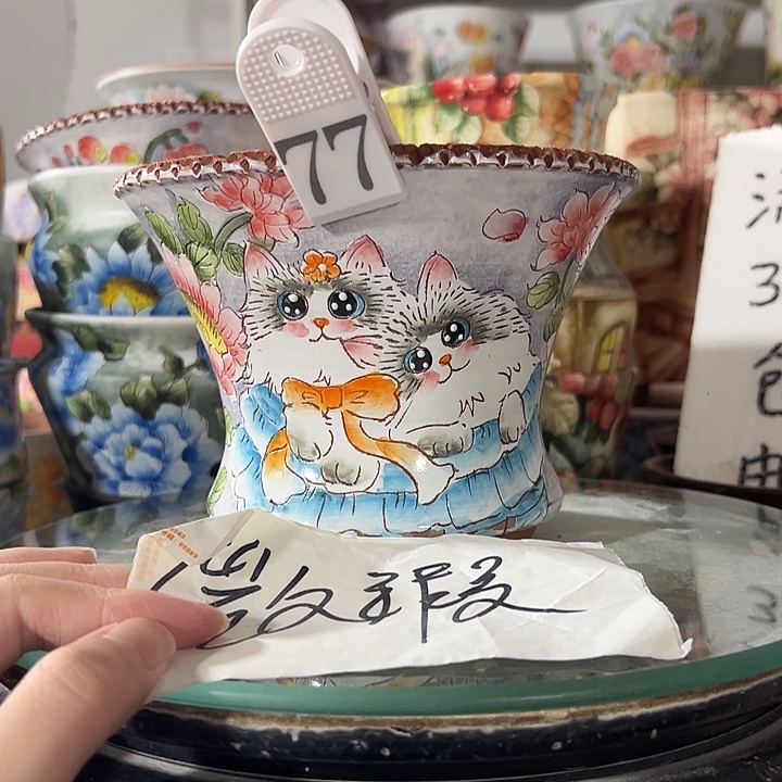 景德镇手绘花盆 满38包邮