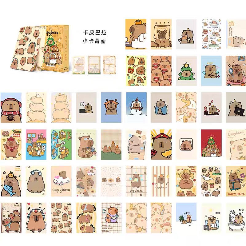 许yuan版 200张定制可爱水豚小卡周边精美卡片自印拍立得