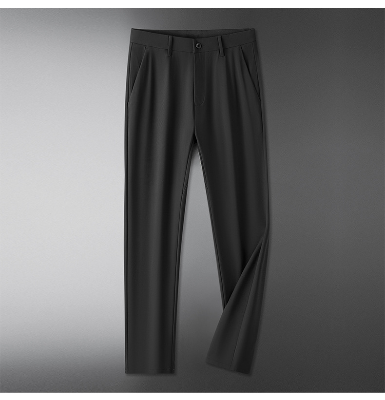 秋冬季新款商务休闲裤男士加大码宽松月牙裆弹力西裤百搭九分长裤