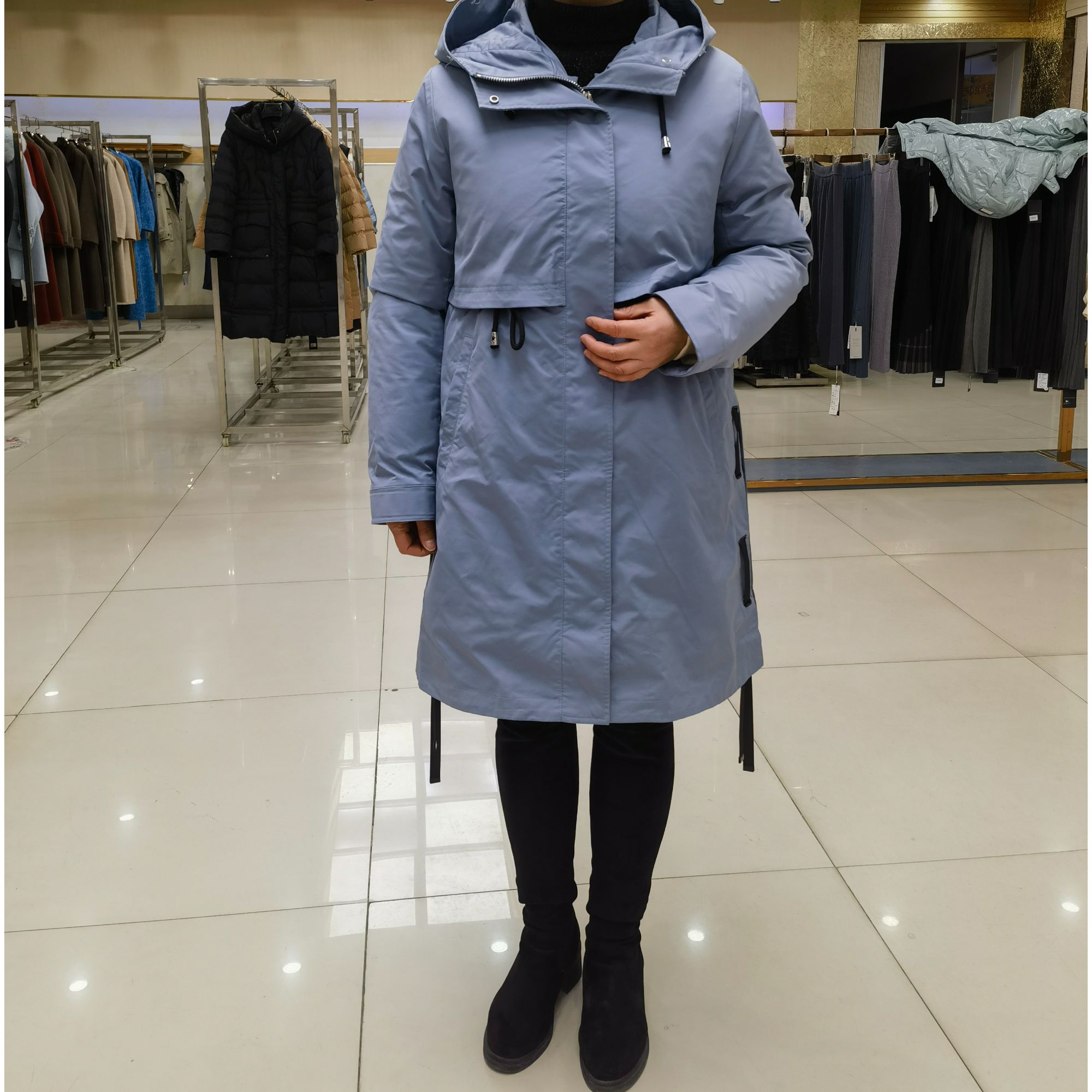 99117无毛领厚款冬季宽松派克服时尚加厚女装中长款