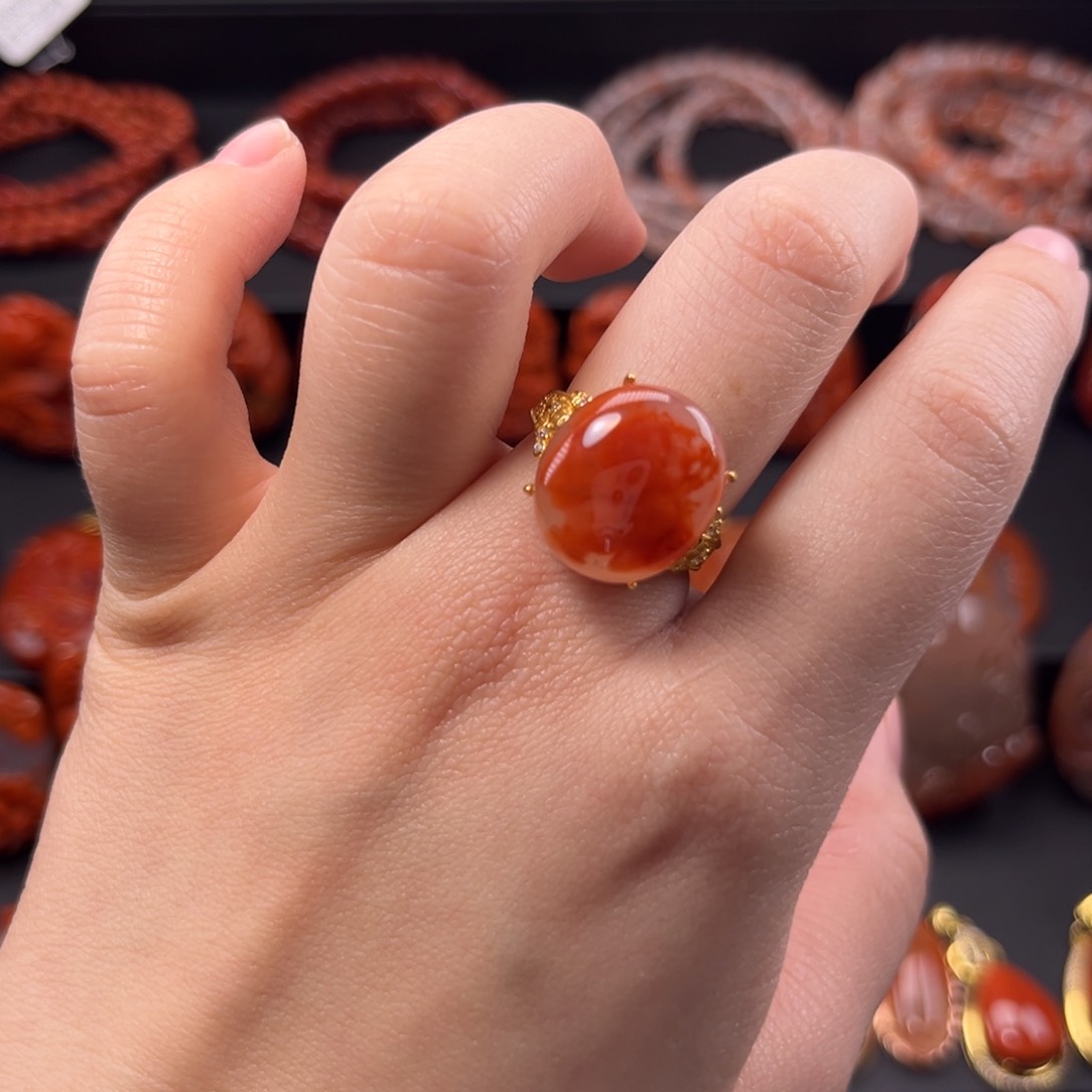 南红玛瑙南红银S925镶嵌