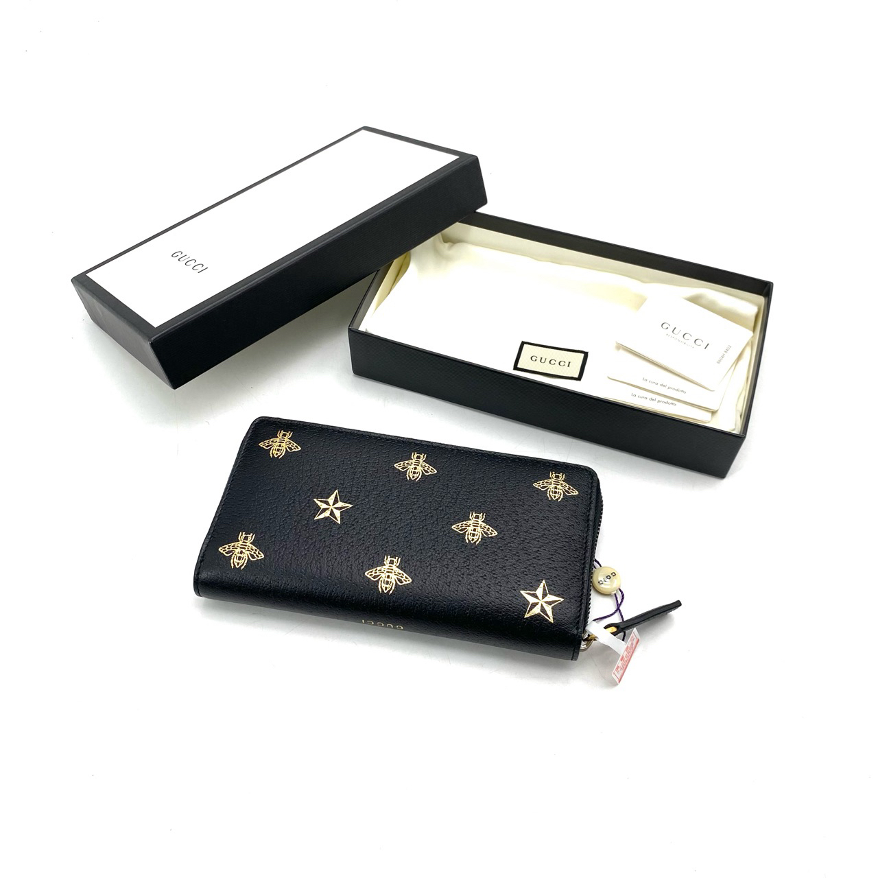 未使用 GUCCI/古驰 未使用 古驰 烫金小蜜蜂拉链钱包 尺寸20/10 