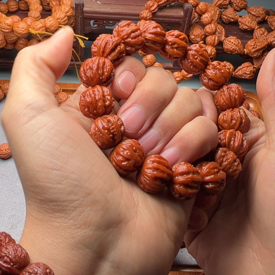 L***超文玩核桃手串18西瓜纹八棱