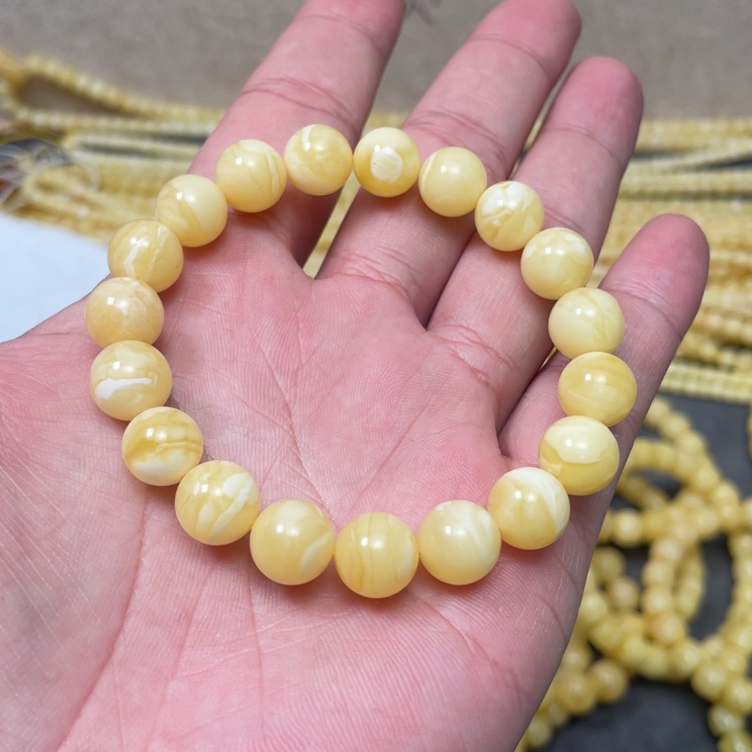 蜜蜡裸石未镶嵌蜜蜡手串10mm+