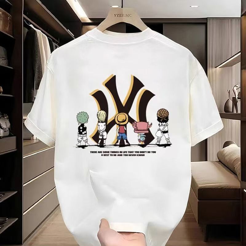 韩版宽松型上衣T恤夏季短袖宽松圆领男士常规款半袖潮流个性