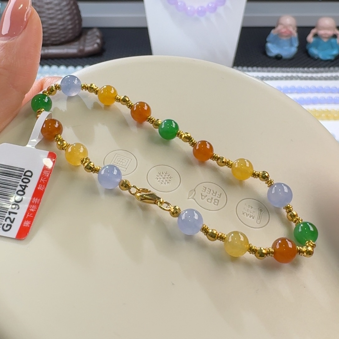 翡翠手链未镶嵌噜****）浓彩盘缠