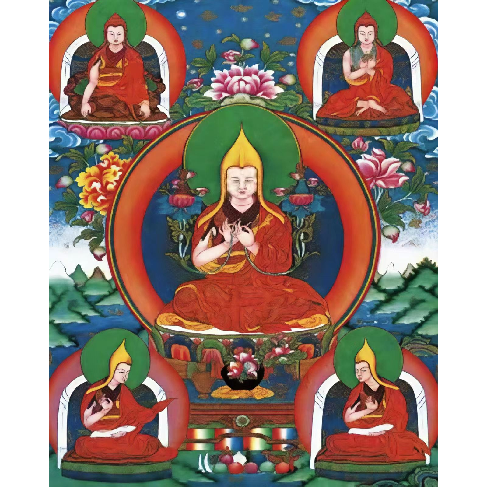 龙妹唐卡宗喀巴大师61