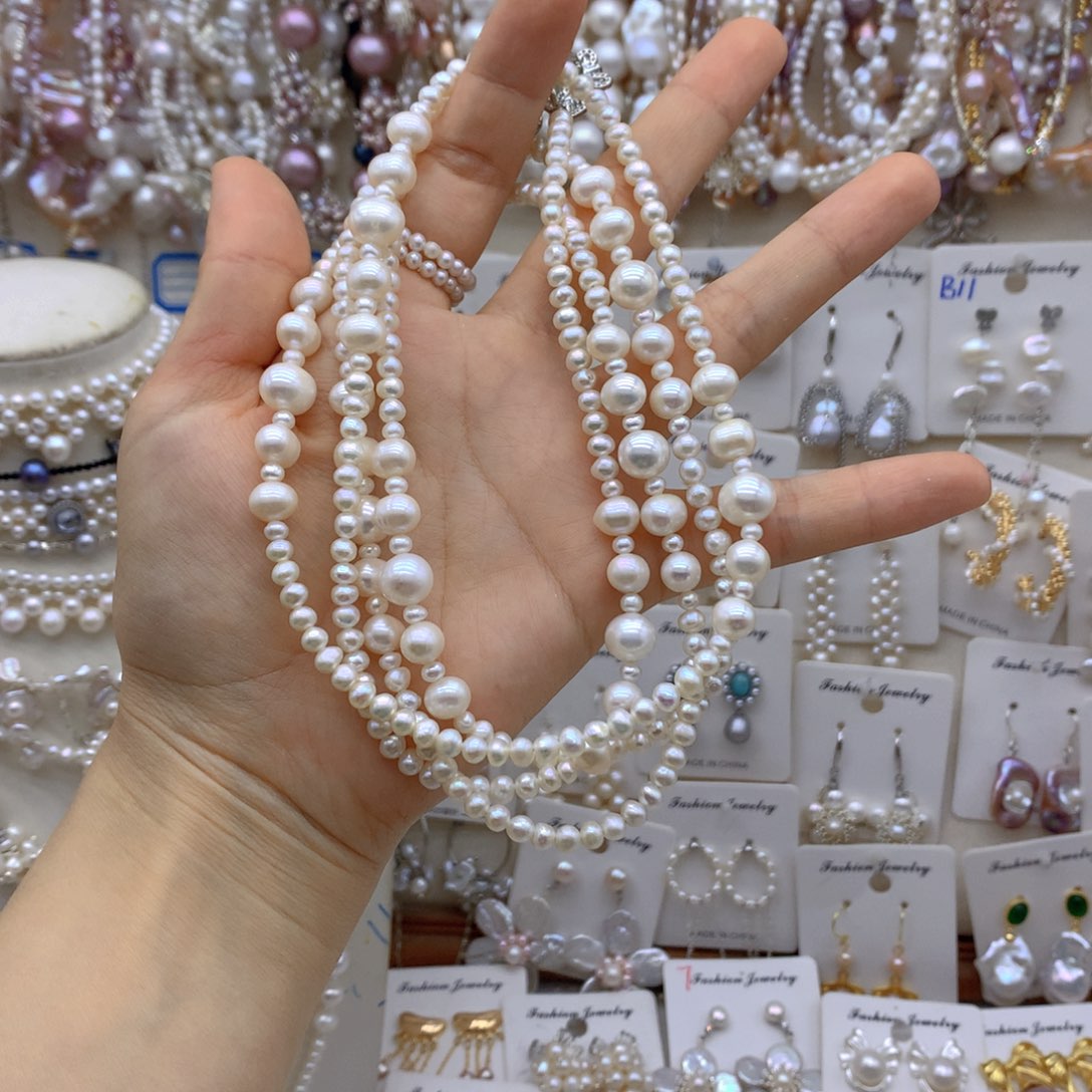 小***子合金淡水珍珠耳饰项链