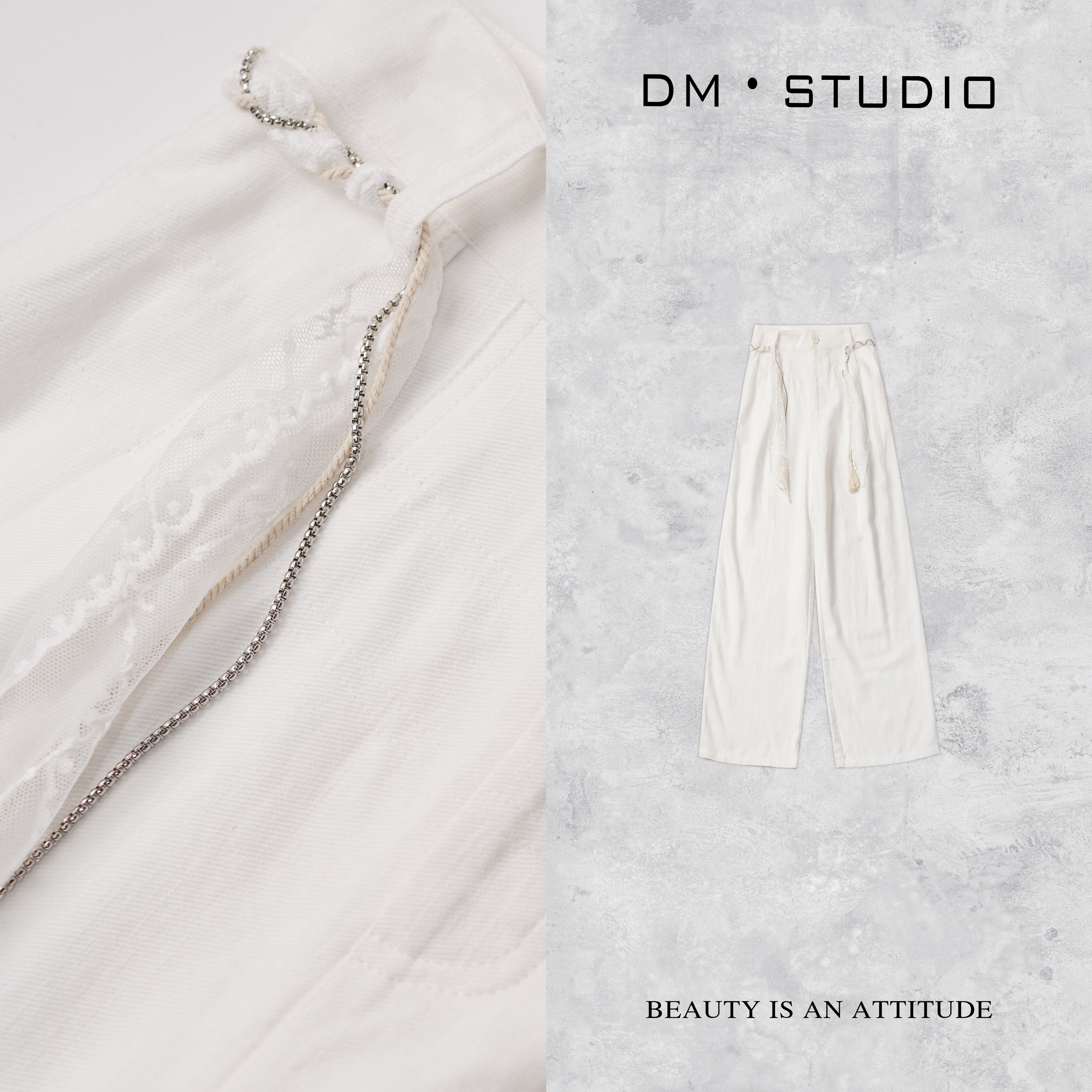 DM•STUDIO/百搭极简风气质显瘦时尚直筒拖地长裤2503KZ/250816