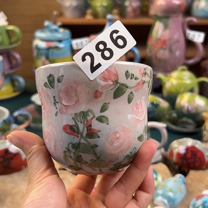 杯景德镇陶瓷手绘作品微瑕286
