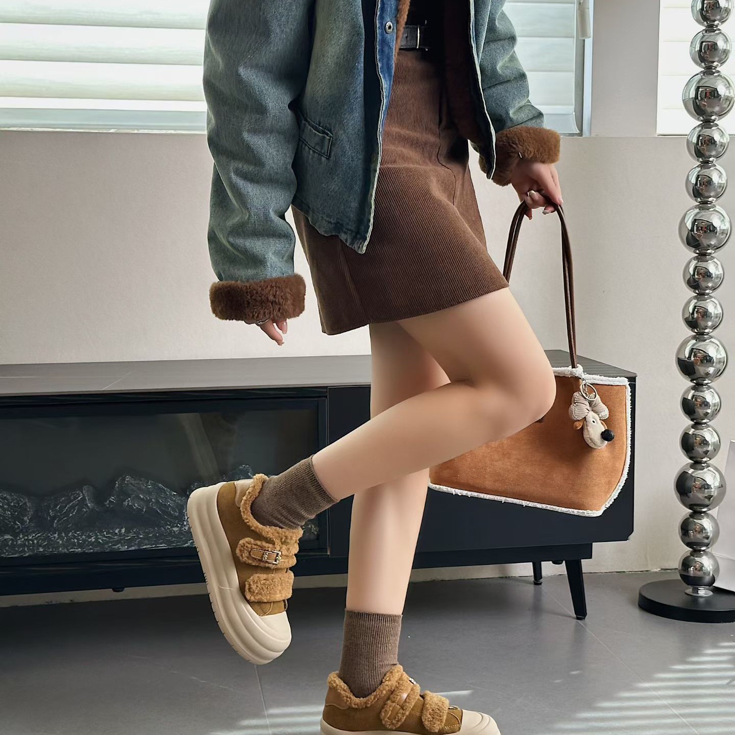 冬季棉靴/毛靴运动风纯色棉鞋潮流风雪地靴复古港风