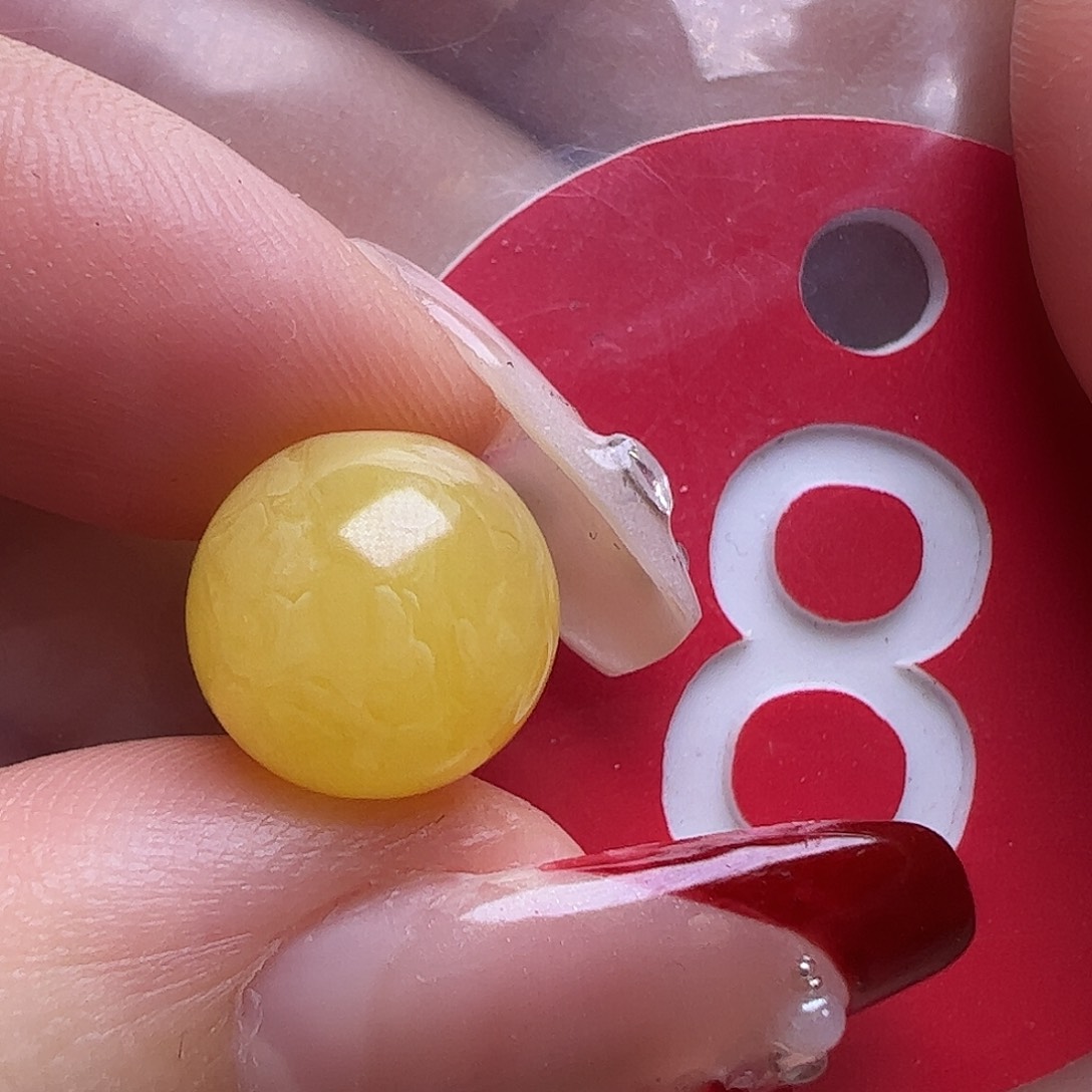 蜜蜡未镶嵌珠宝奇石10.3mm鸡油黄圆珠