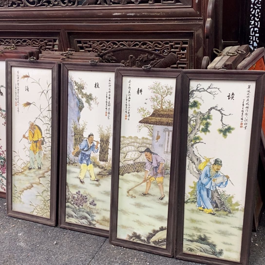 瓷片55*21*4 景德镇瓷板画柴窑烧制