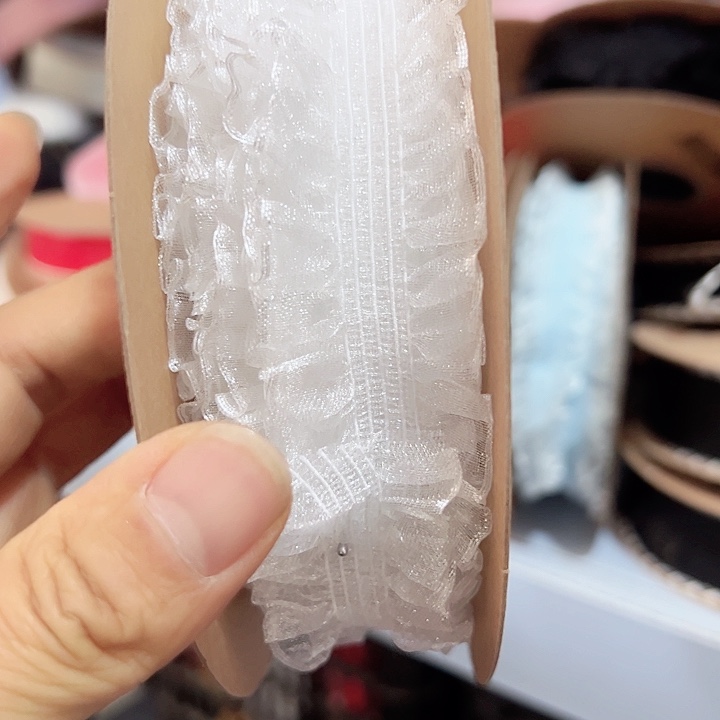 弹力裙边纱白色10码