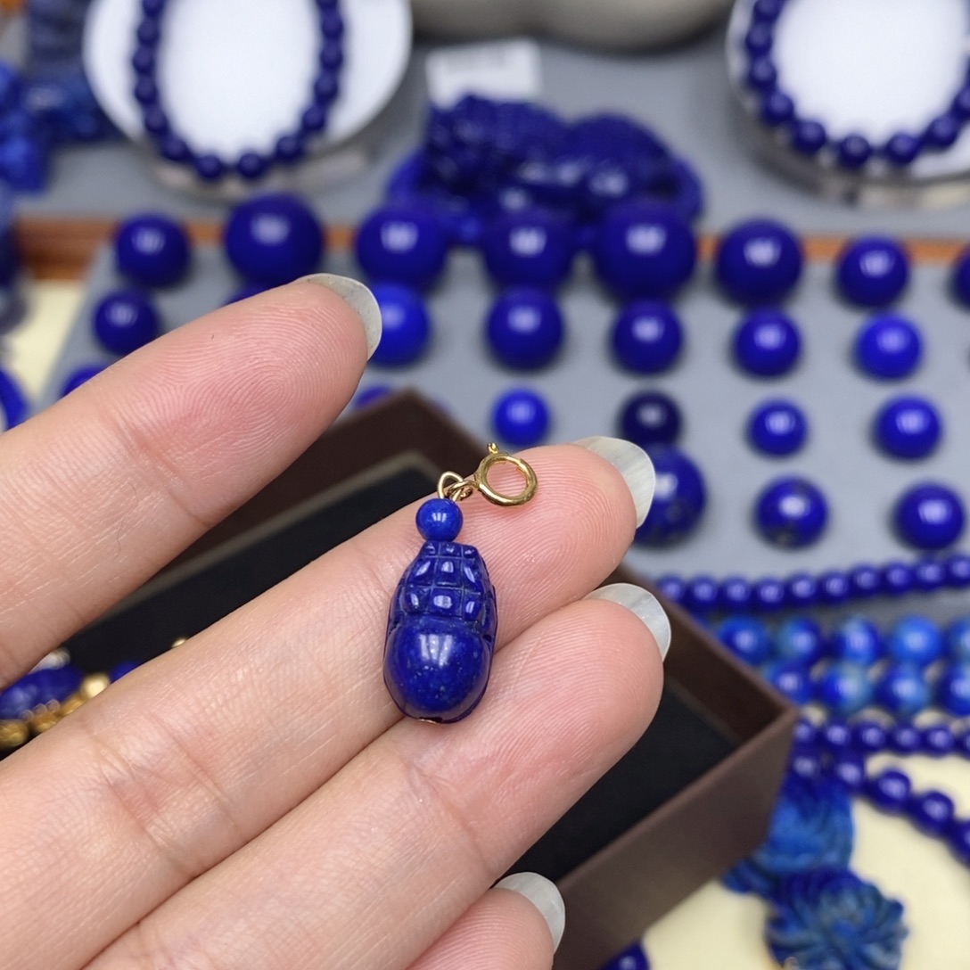 F***H青金石银S925镀金镶嵌颈饰