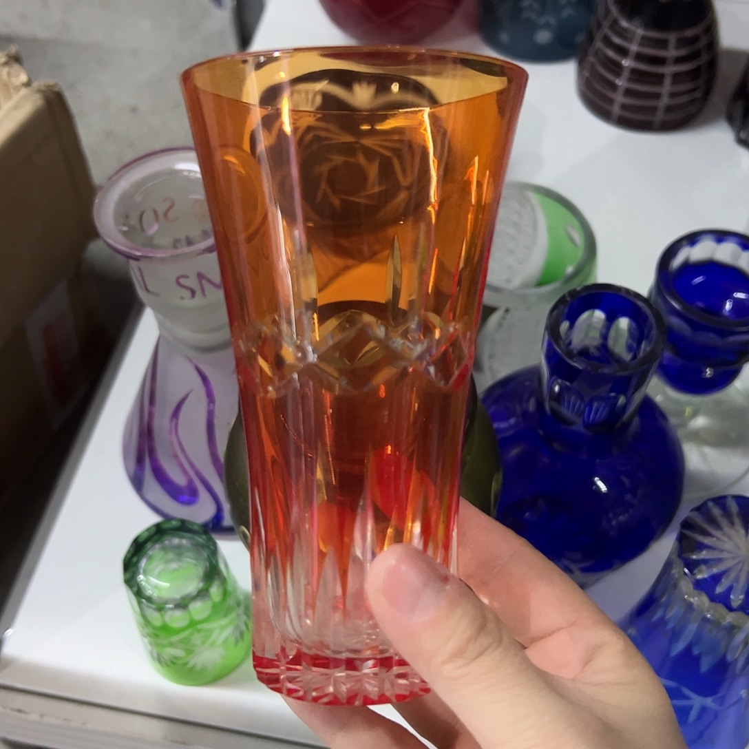 水晶玻璃平底款微瑕一个