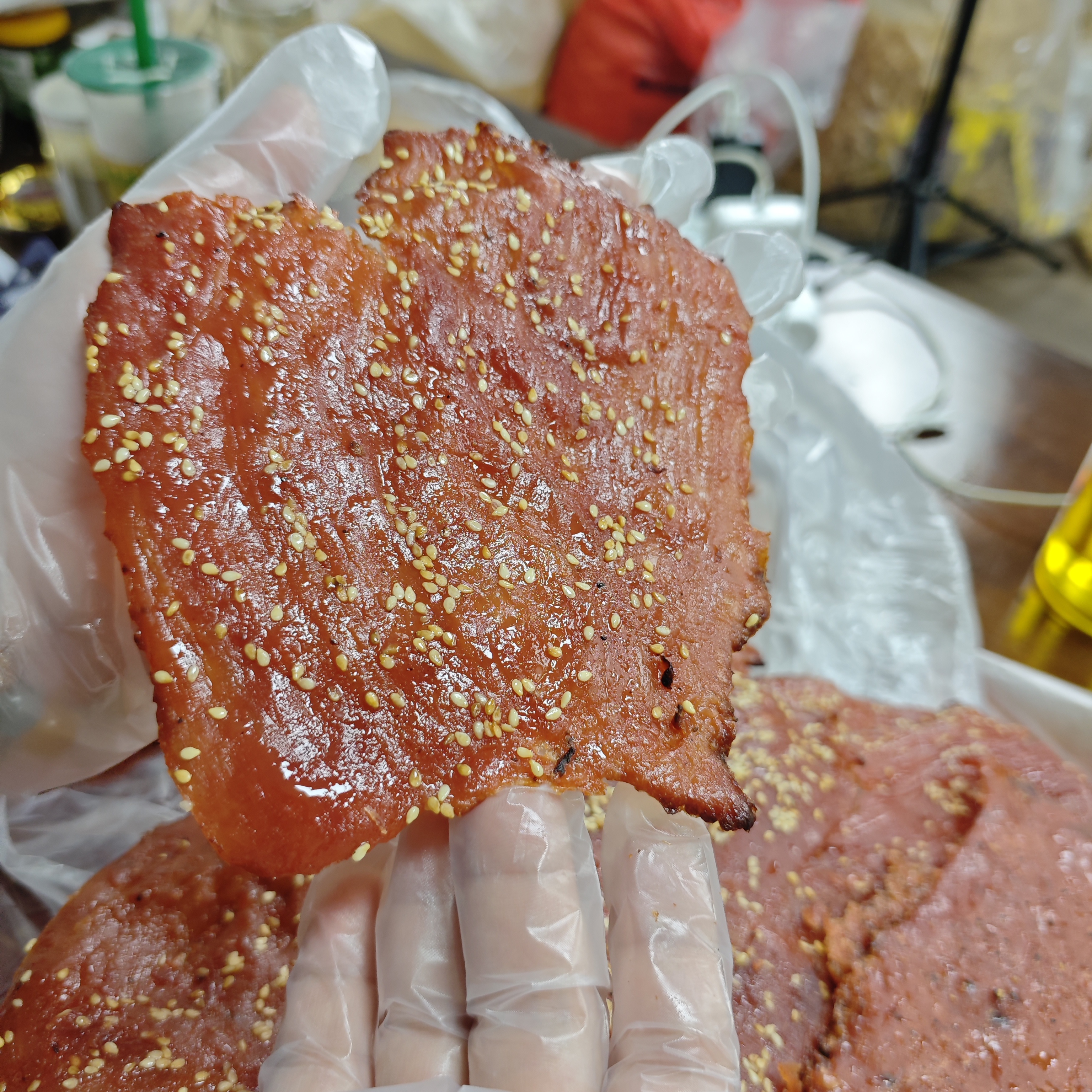 (芝麻）吊龙炭烤原切手工猪肉脯500克