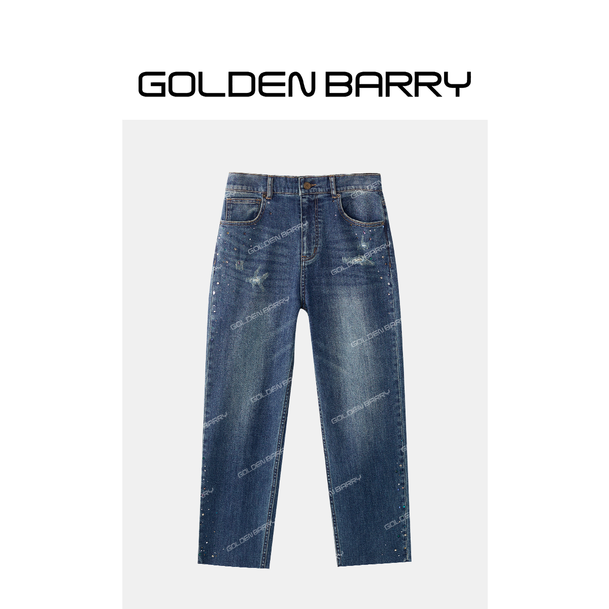GOLDENBARRY“年终狂欢”503162彩色重工烫钻牛仔裤
