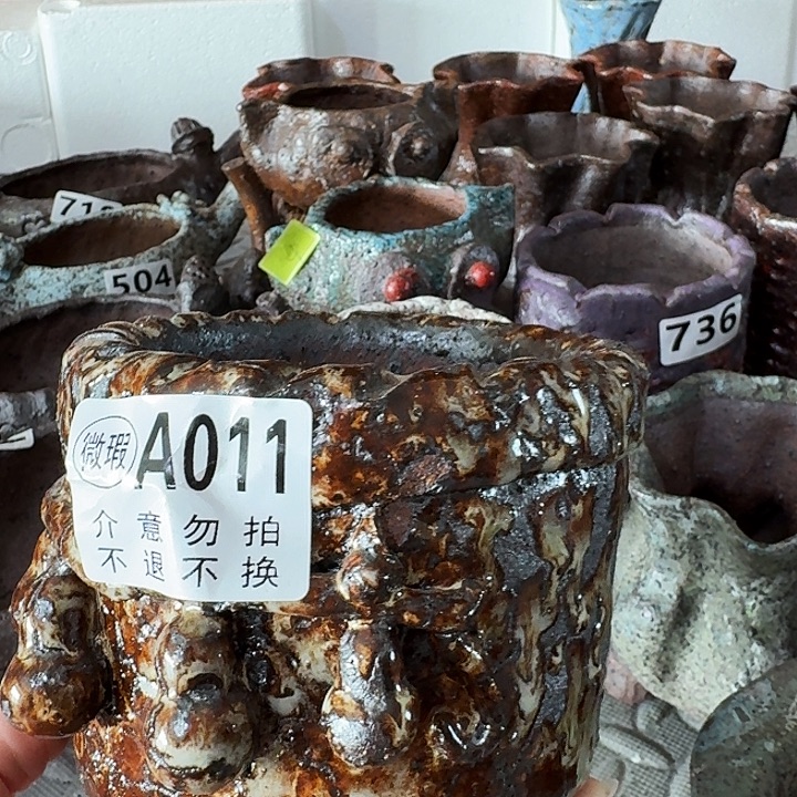 内口8高10粗陶手工制作