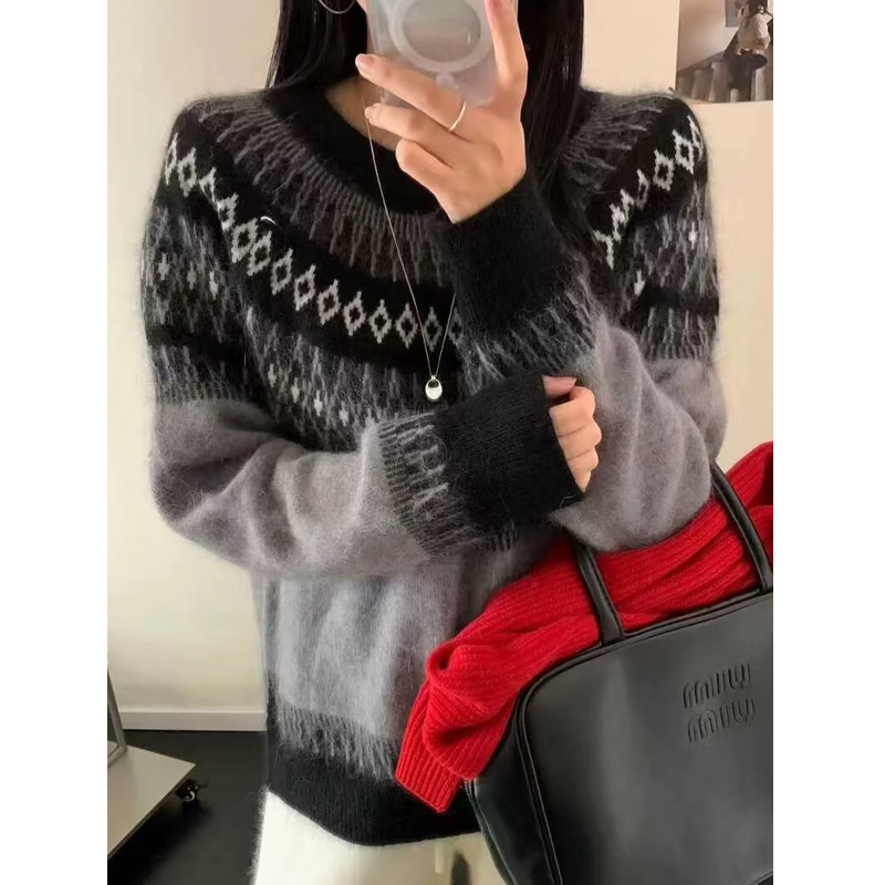 /DANDAN/ 华尔街~ 100羊毛套头拉毛工艺毛衣~