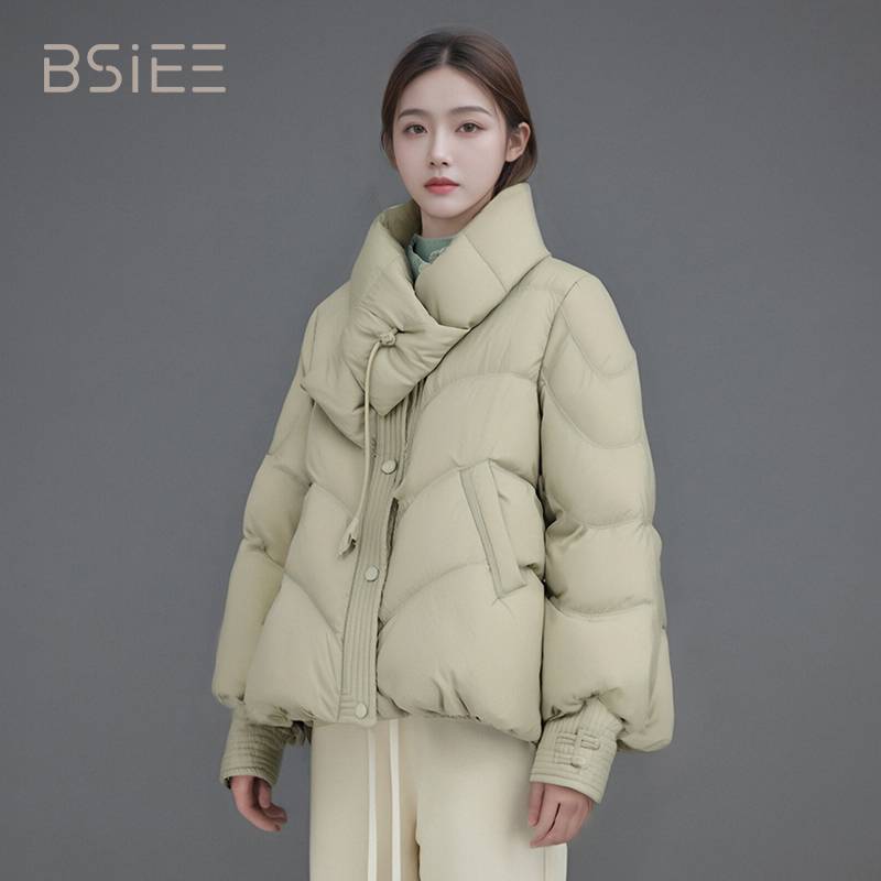 BSIEE本涩国风围巾羽绒服小个子时尚休闲保暖女士秋冬百搭