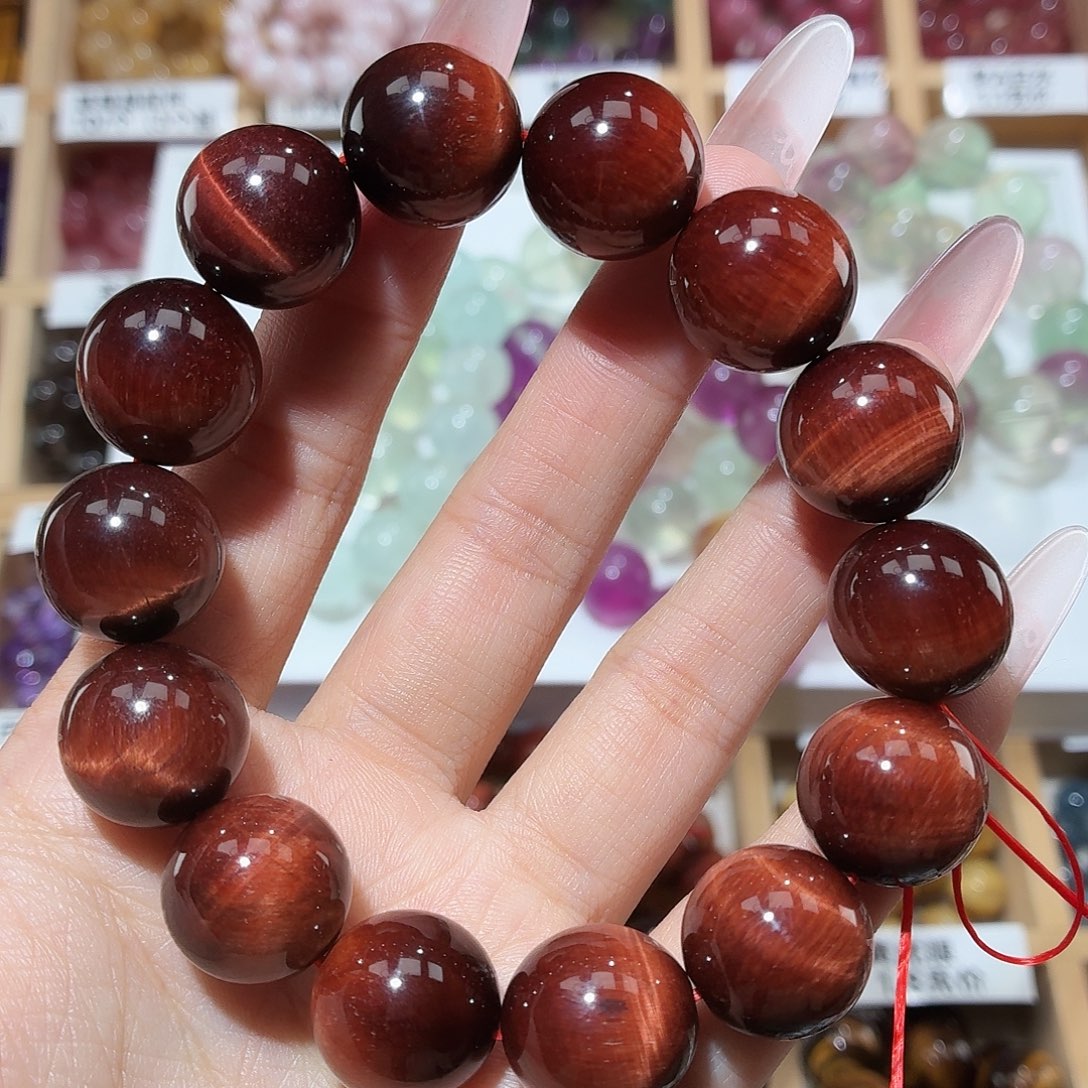 水晶未镶嵌手链红虎眼16m